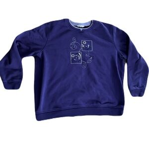 Northern Reflections Bird Flowers Sweater XL Purple